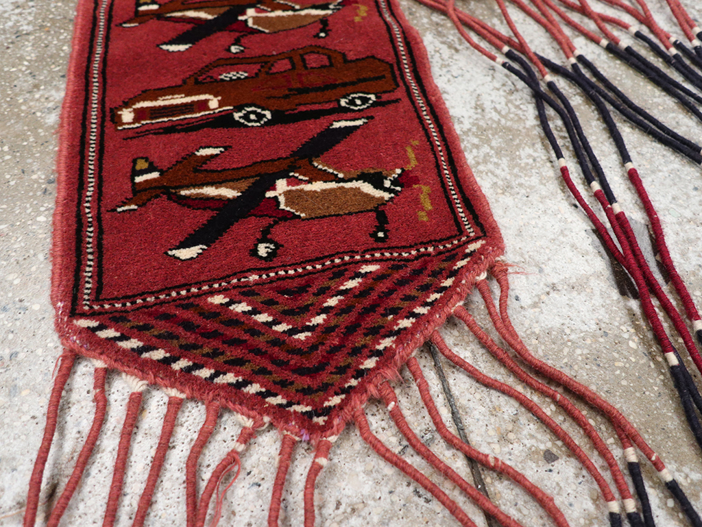 Vintage Central Asian Turkoman War Rug Style Door Hanging, No.31417 - Staging