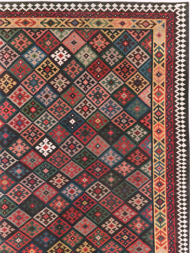 Contemporary Persian Qashqai Oversize Carpet, No.31418 - Staging