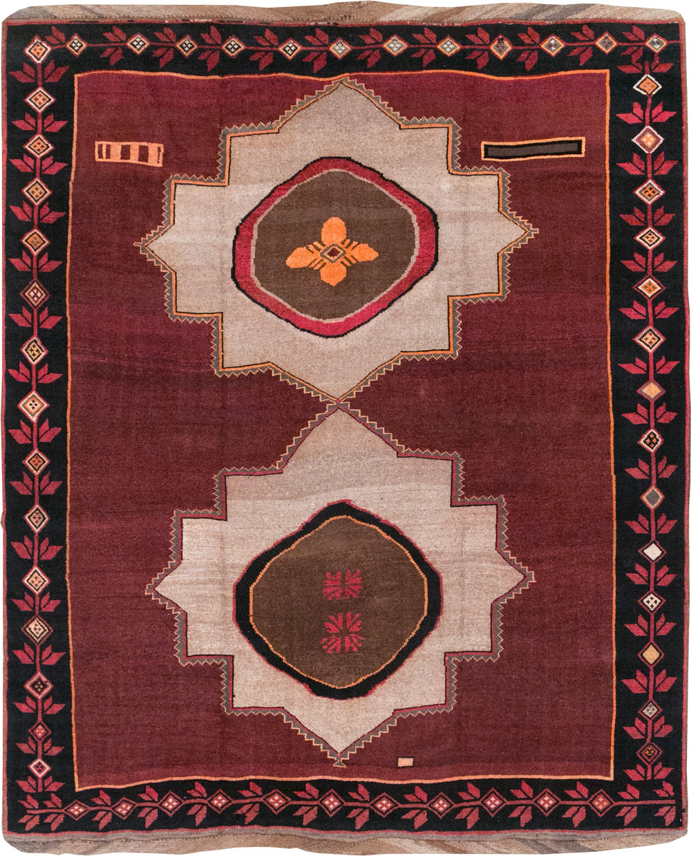 Vintage Turkish Anatolian Tribal Room Size Carpet, No.31419 - Staging