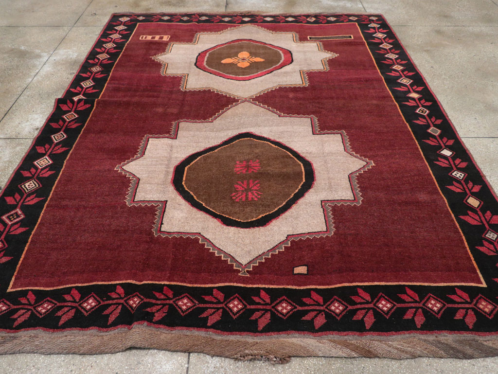Vintage Turkish Anatolian Tribal Room Size Carpet, No.31419 - Staging