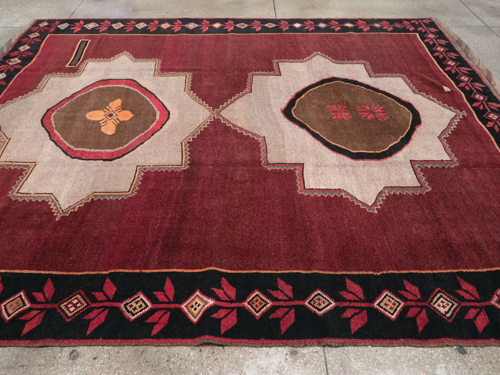 Vintage Turkish Anatolian Tribal Room Size Carpet, No.31419 - Staging