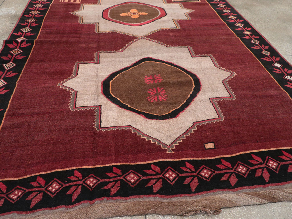 Vintage Turkish Anatolian Tribal Room Size Carpet, No.31419 - Staging