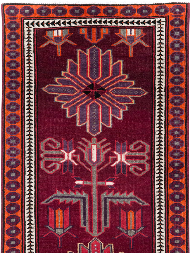 Vintage Turkish Anatolian Tribal Runner (Pair: 1 of 2), No.31421 - Staging