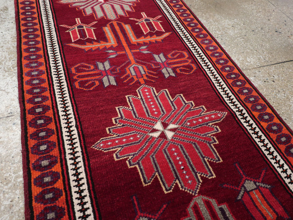 Vintage Turkish Anatolian Tribal Runner (Pair: 1 of 2), No.31421 - Staging