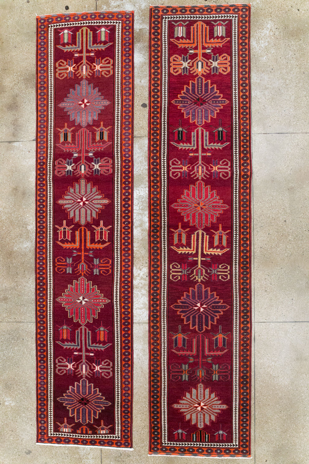 Vintage Turkish Anatolian Tribal Runner (Pair: 1 of 2), No.31421 - Staging