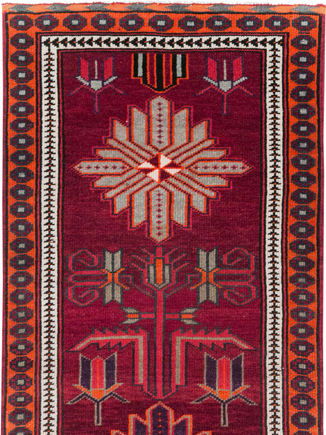 Vintage Turkish Anatolian Tribal Runner (Pair: 2 of 2), No.31422 - Staging