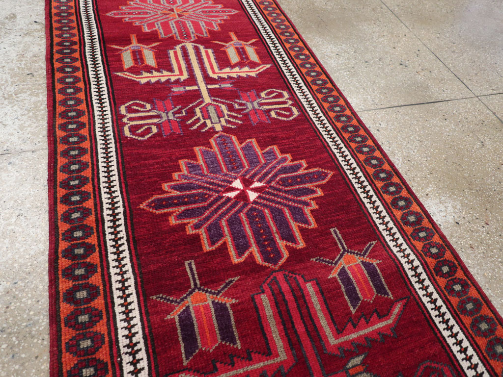 Vintage Turkish Anatolian Tribal Runner (Pair: 2 of 2), No.31422 - Staging