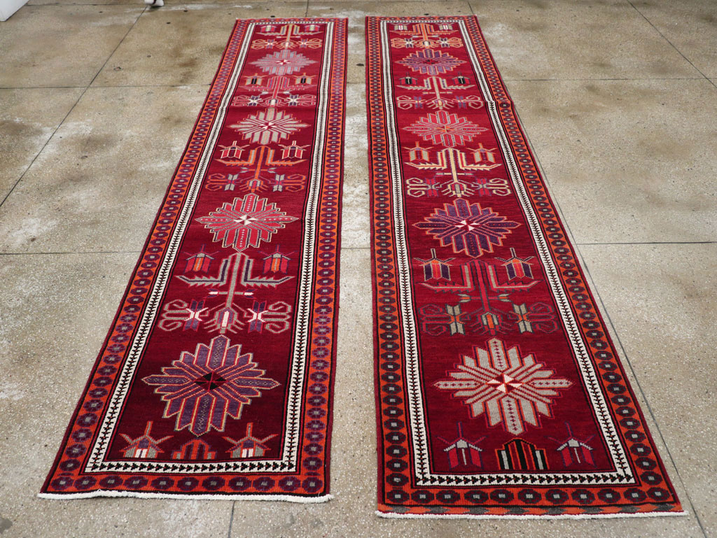 Vintage Turkish Anatolian Tribal Runner (Pair: 2 of 2), No.31422 - Staging