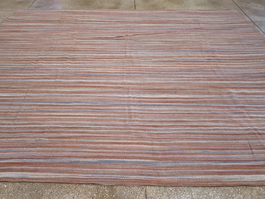 Modern Turkish Flatweave Room Size Carpet, No.31425 - Staging