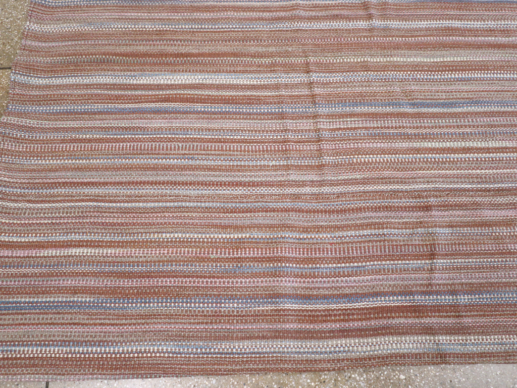 Modern Turkish Flatweave Room Size Carpet, No.31425 - Staging