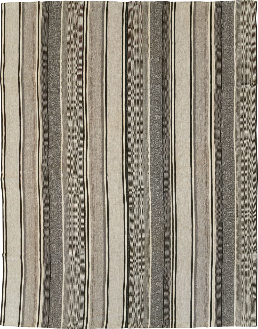 Modern Turkish Flatweave Room Size Carpet, No.31426 - Staging