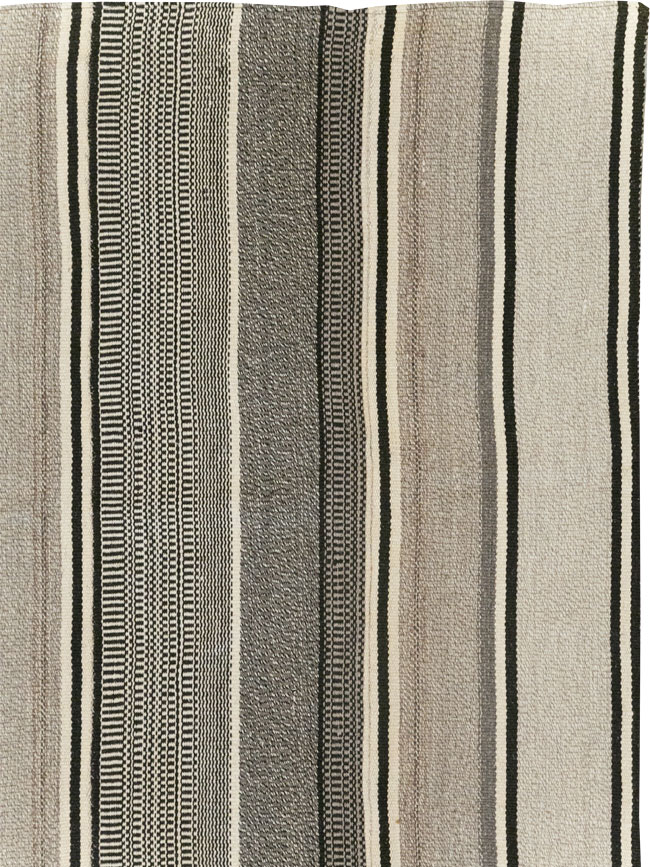 Modern Turkish Flatweave Room Size Carpet, No.31426 - Staging
