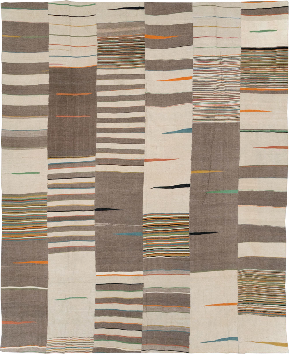 Modern Turkish Flatweave Room Size Carpet, No.31427 - Staging
