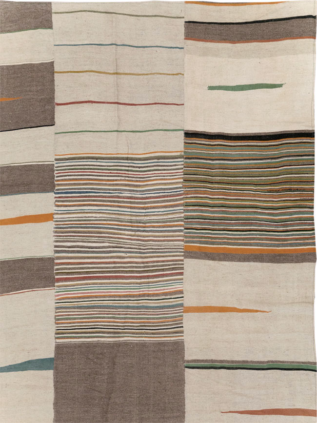Modern Turkish Flatweave Room Size Carpet, No.31427 - Staging