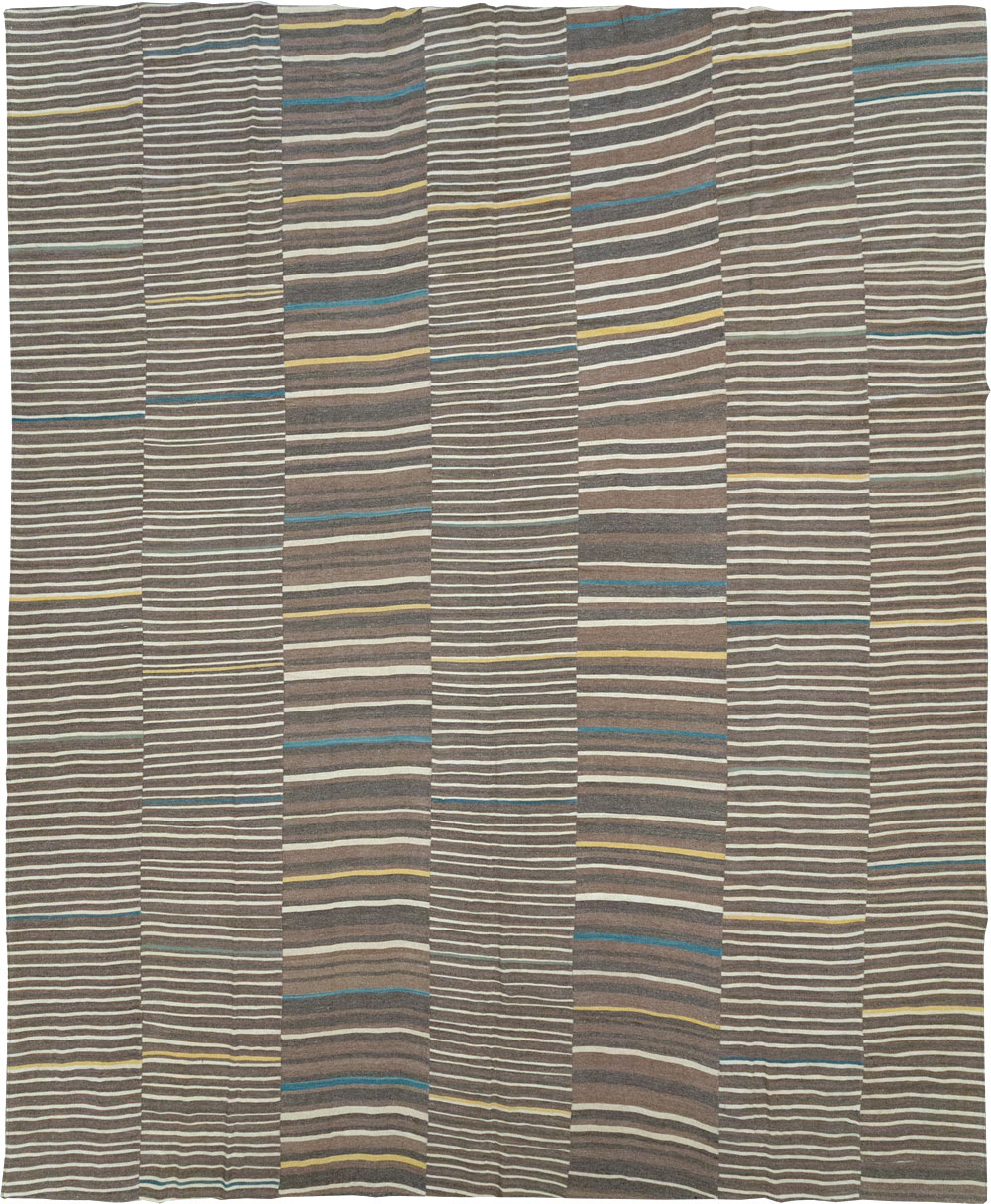 Modern Turkish Flatweave Large Room Size Carpet, No.31435 - Staging