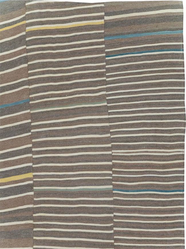 Modern Turkish Flatweave Large Room Size Carpet, No.31435 - Staging