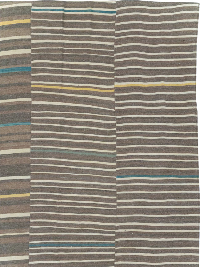 Modern Turkish Flatweave Large Room Size Carpet, No.31435 - Staging