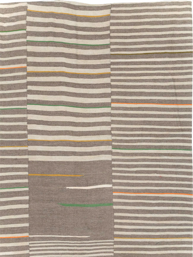 Modern Turkish Flatweave Large Room Size Carpet, No.31436 - Staging