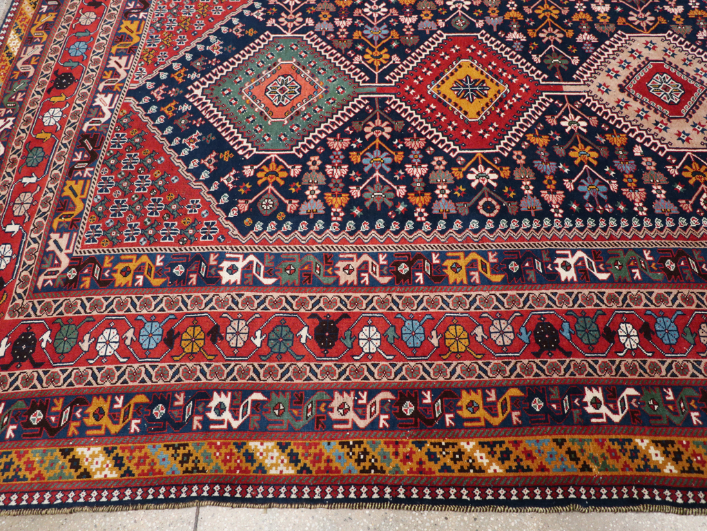 Vintage Persian Afshar Room Size Carpet, No.31446 - Staging