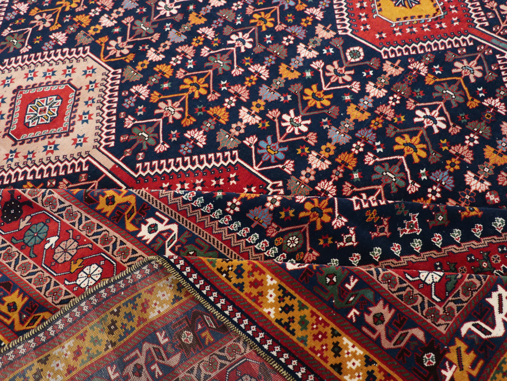 Vintage Persian Afshar Room Size Carpet, No.31446 - Staging