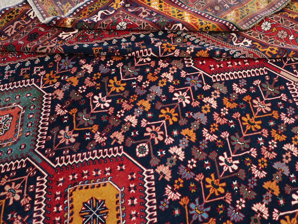 Vintage Persian Afshar Room Size Carpet, No.31446 - Staging