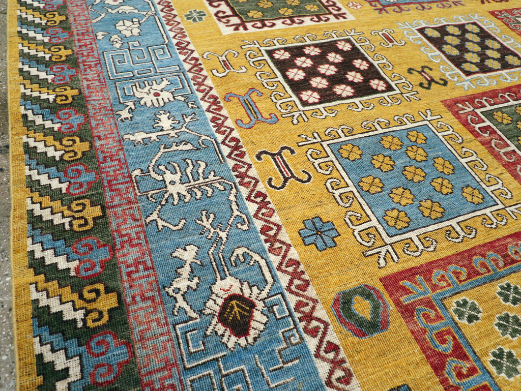 Modern East Turkestan Khotan Room Size Carpet, No.31455 - Staging