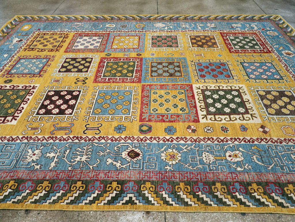 Modern East Turkestan Khotan Room Size Carpet, No.31455 - Staging