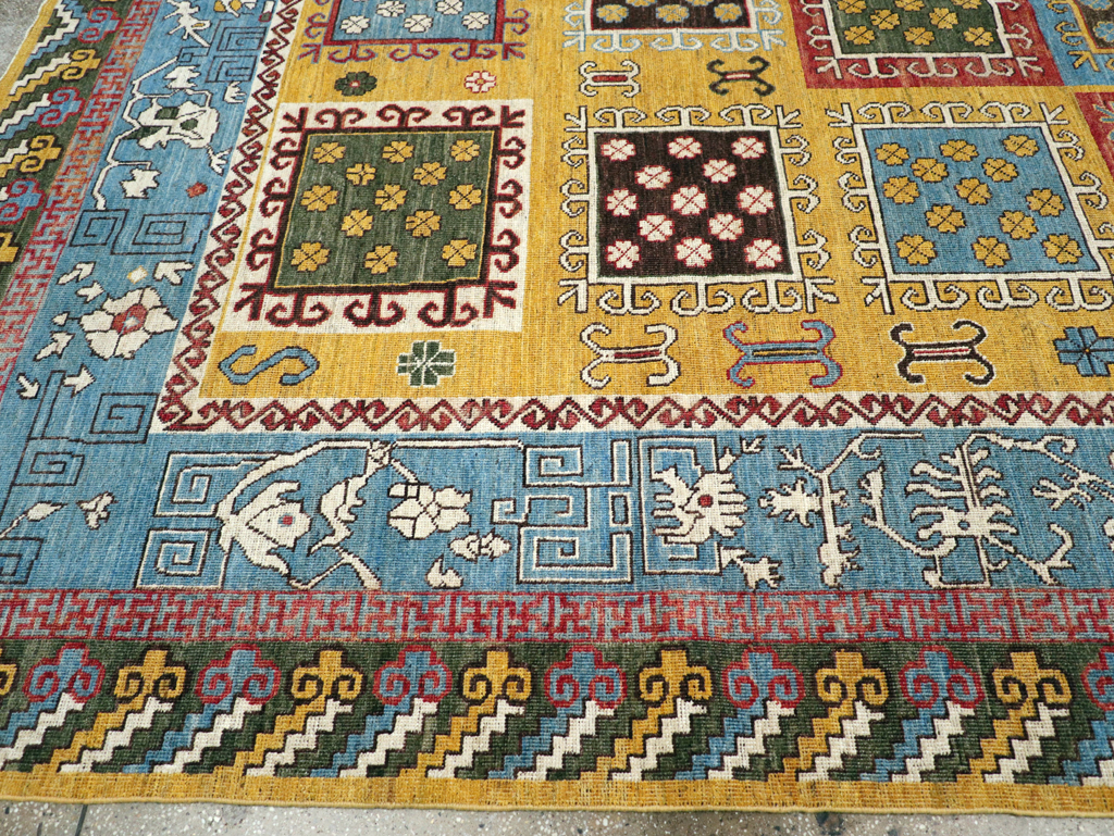 Modern East Turkestan Khotan Room Size Carpet, No.31455 - Staging