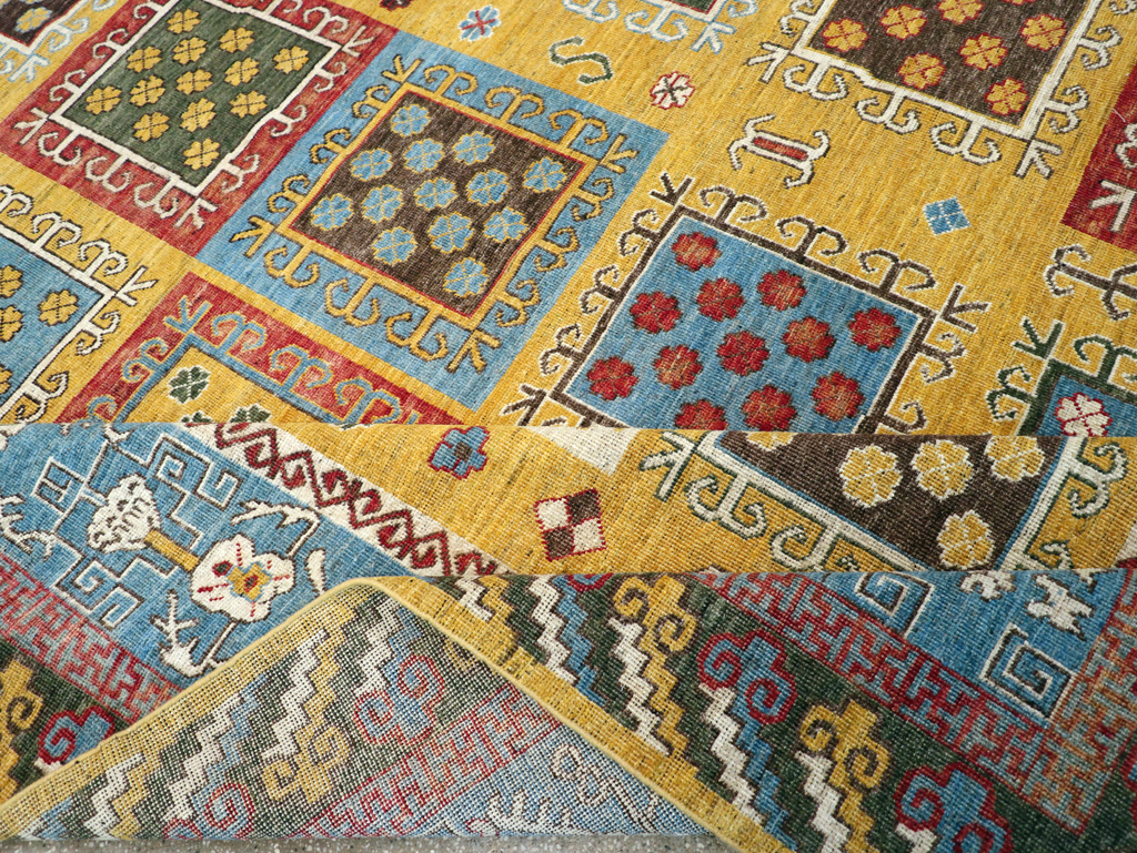 Modern East Turkestan Khotan Room Size Carpet, No.31455 - Staging