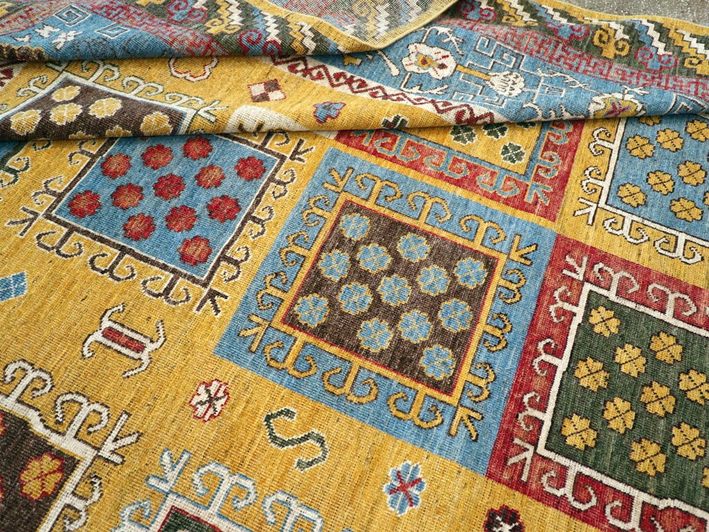 Modern East Turkestan Khotan Room Size Carpet, No.31455 - Staging