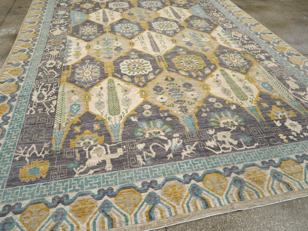 Modern East Turkestan Khotan Room Size Carpet, No.31456 - Staging