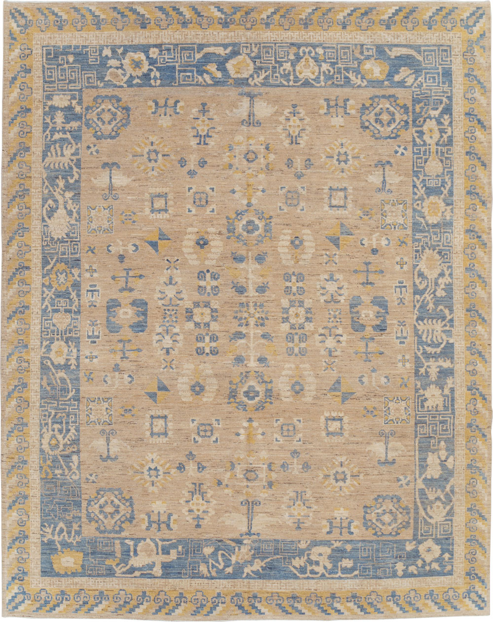 Modern East Turkestan Khotan Room Size Carpet, No.31458 - Staging
