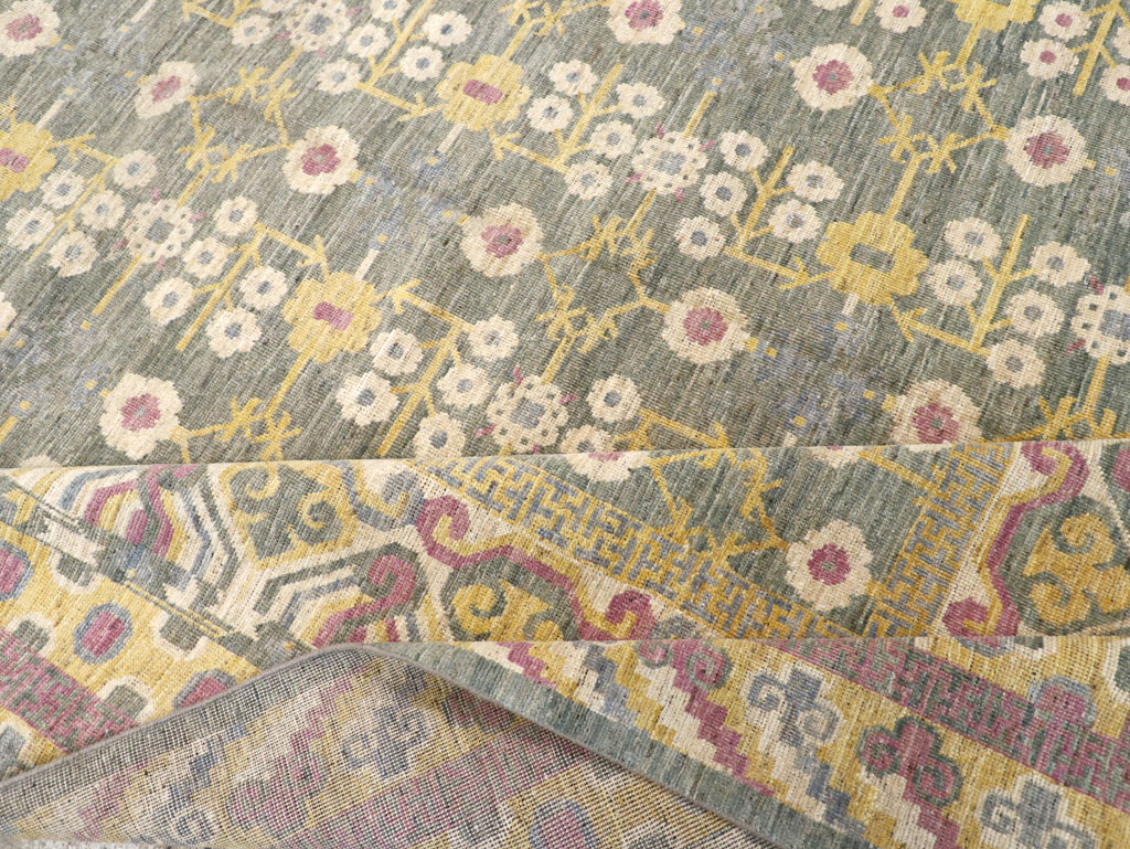 Modern East Turkestan Khotan Room Size Carpet, No.31459 - Staging