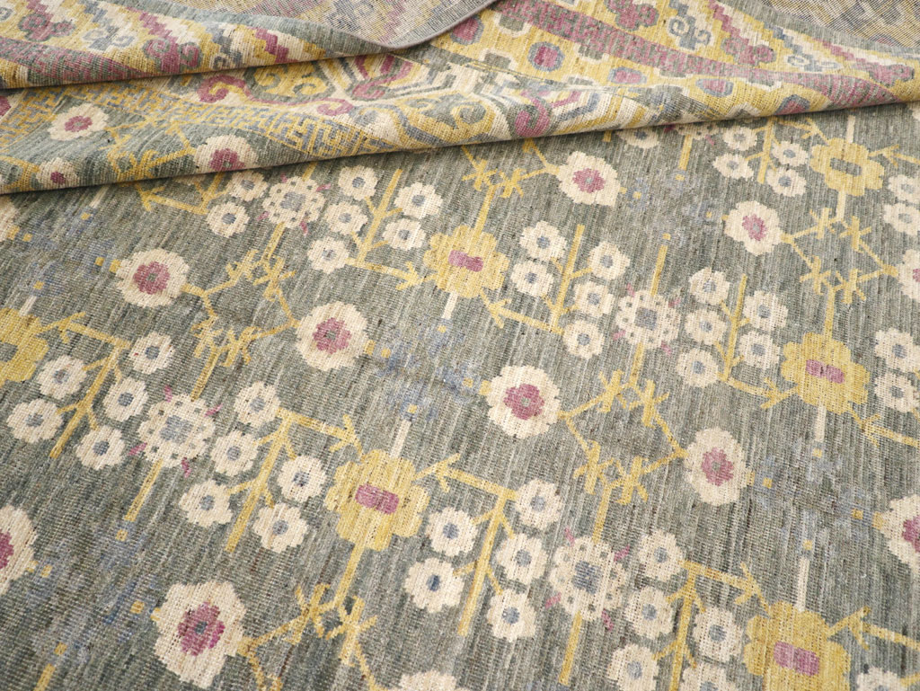 Modern East Turkestan Khotan Room Size Carpet, No.31459 - Staging