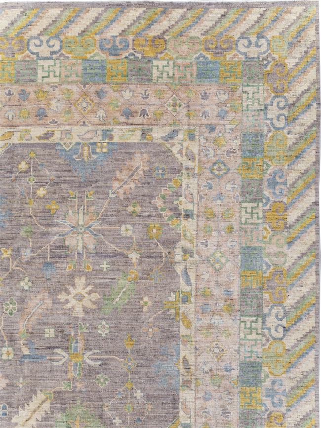 Modern East Turkestan Khotan Room Size Carpet, No.31460 - Staging