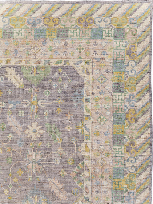 Modern East Turkestan Khotan Room Size Carpet, No.31460 - Staging