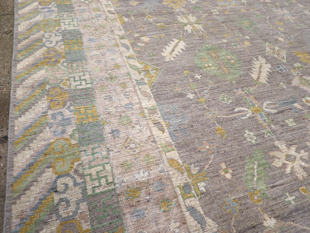 Modern East Turkestan Khotan Room Size Carpet, No.31460 - Staging