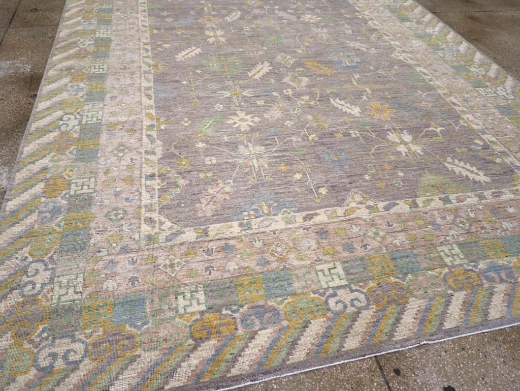 Modern East Turkestan Khotan Room Size Carpet, No.31460 - Staging