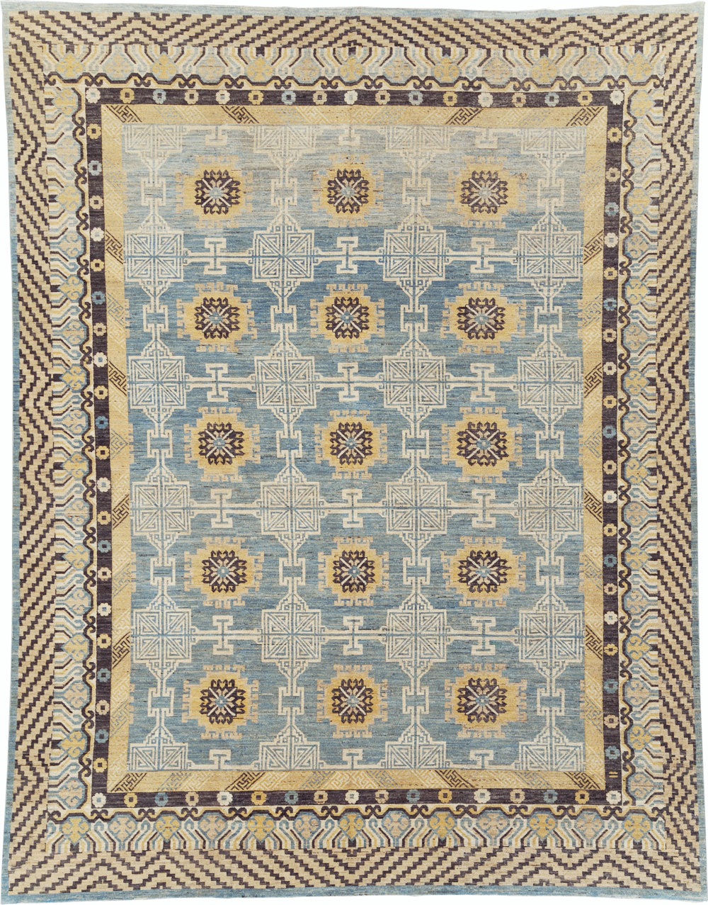 Modern East Turkestan Khotan Room Size Carpet, No.31461 - Staging