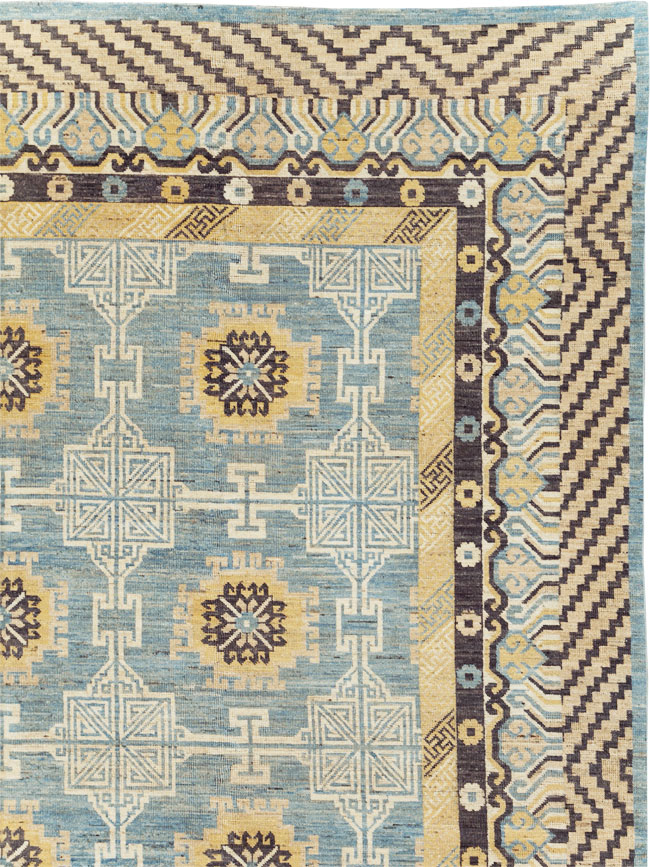 Modern East Turkestan Khotan Room Size Carpet, No.31461 - Staging