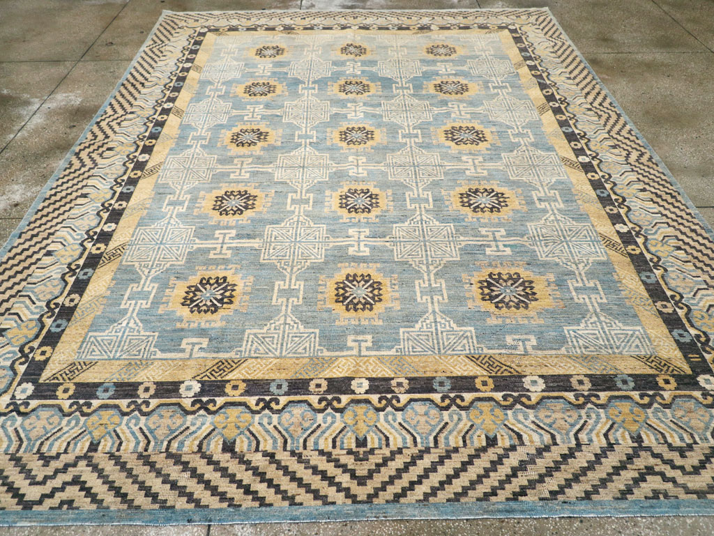 Modern East Turkestan Khotan Room Size Carpet, No.31461 - Staging