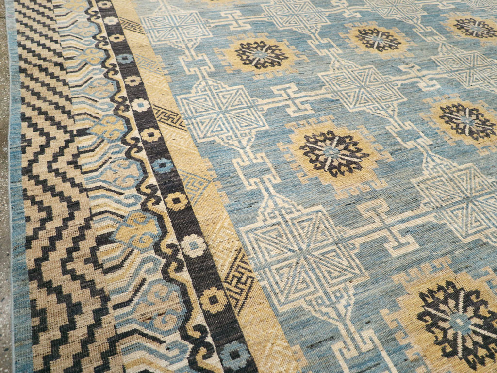 Modern East Turkestan Khotan Room Size Carpet, No.31461 - Staging