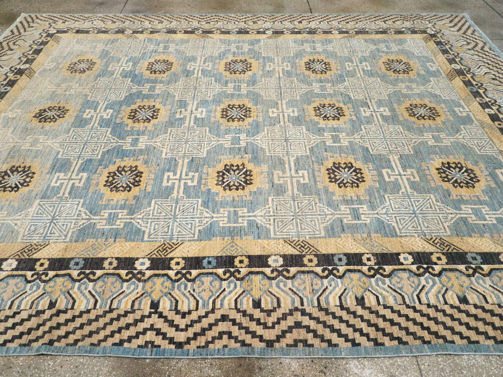 Modern East Turkestan Khotan Room Size Carpet, No.31461 - Staging
