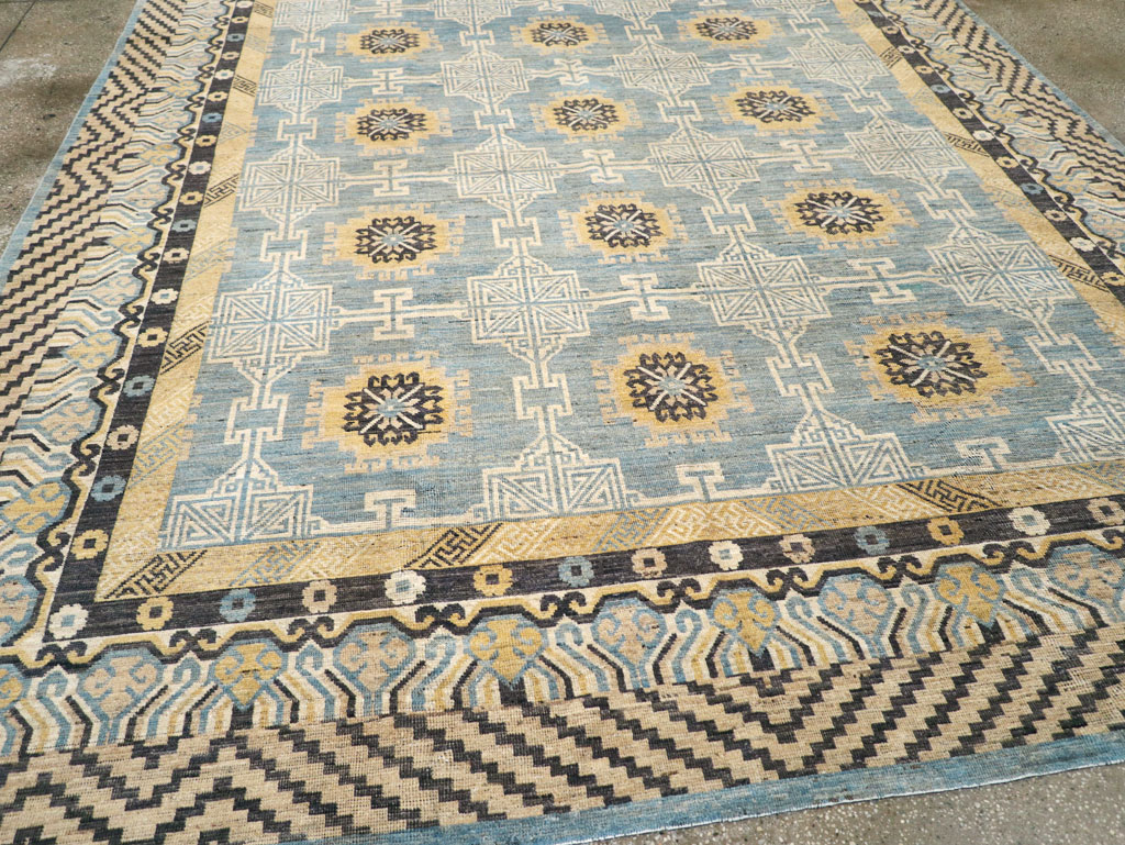Modern East Turkestan Khotan Room Size Carpet, No.31461 - Staging