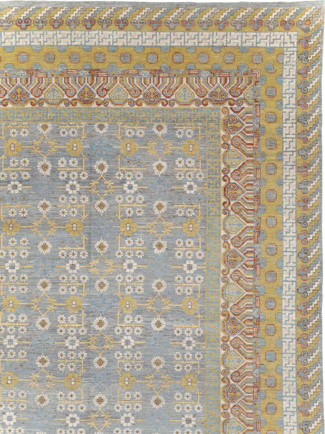 Contemporary East Turkestan Khotan Oversize Carpet, No.31462 - Staging