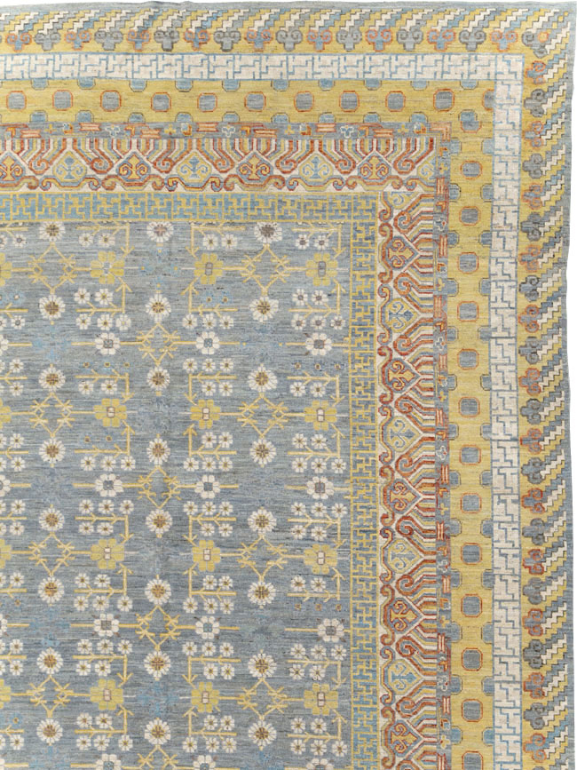 Contemporary East Turkestan Khotan Oversize Carpet, No.31462 - Staging