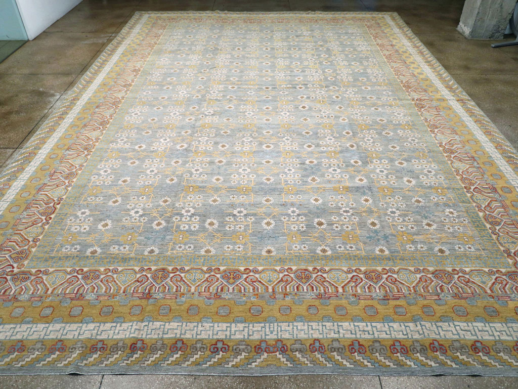 Contemporary East Turkestan Khotan Oversize Carpet, No.31462 - Staging