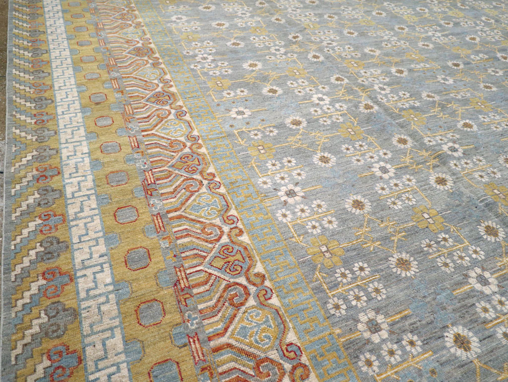 Contemporary East Turkestan Khotan Oversize Carpet, No.31462 - Staging