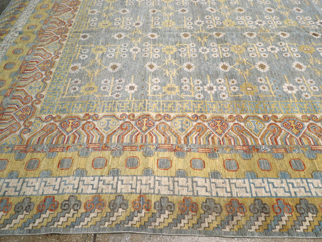 Contemporary East Turkestan Khotan Oversize Carpet, No.31462 - Staging