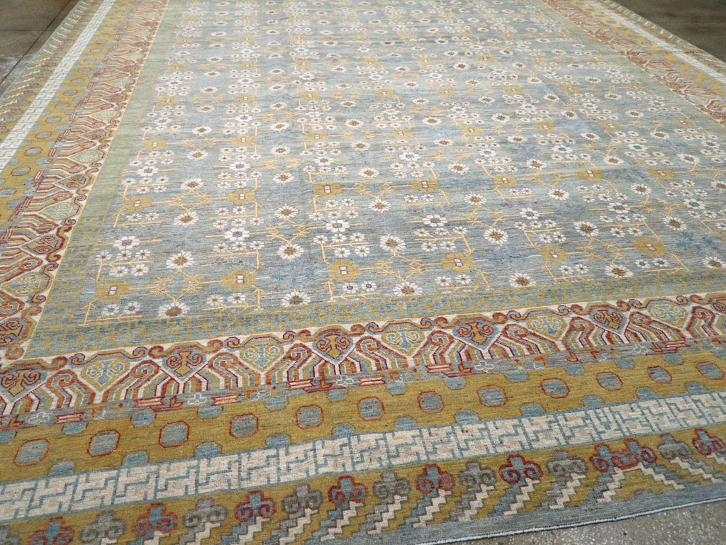 Contemporary East Turkestan Khotan Oversize Carpet, No.31462 - Staging